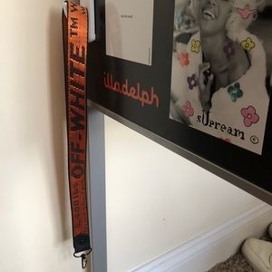 Off white lanyard keychain orange industrial